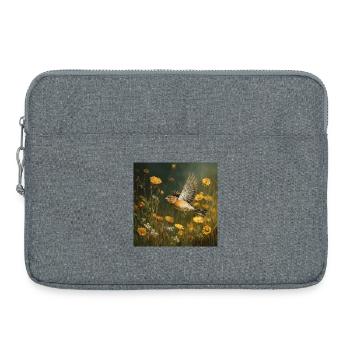 Pinson dans une mer de fleurs Vol à travers la journée d’été - Sacoche pour ordinateur portable 15 pouces - gris chiné - Devant