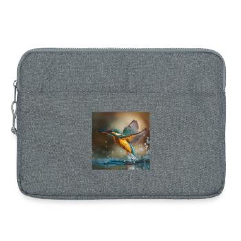 Colour explosion of the kingfisher in flight - Laptop bag 15" - heather grey - Front