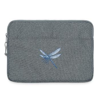 Geometrische Blaue Libelle - Laptoptasche 15" - Grau meliert - Vorne