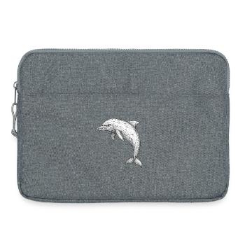 Dauphin polygonal géométrique - Sacoche pour ordinateur portable 15 pouces - gris chiné - Devant