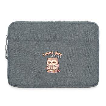 Faule Eule Hoodie Spruch - Laptoptasche 15" - Grau meliert - Vorne