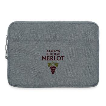 TOUJOURS CHOISIR LE MERLOT Vin Dire - Sacoche pour ordinateur portable 15 pouces - gris chiné - Devant