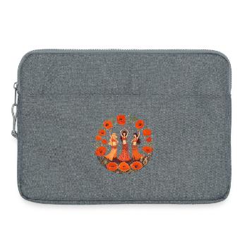Poppy Circle Bauchtanz-Trio - Laptoptasche 15" - Grau meliert - Vorne