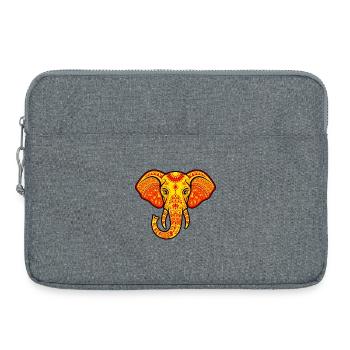 Éléphant  couleur orange vibrant - Sacoche pour ordinateur portable 15 pouces - gris chiné - Devant