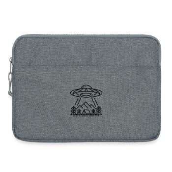OVNI au campement - Logo extraterrestre cool - Sacoche pour ordinateur portable 15 pouces - gris chiné - Devant