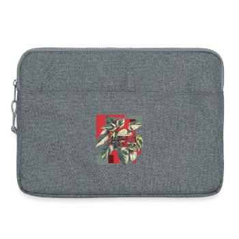 Philodendron variegata – Art pop art végétal - Sacoche pour ordinateur portable 15 pouces - gris chiné - Devant