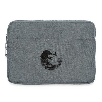 Waldsilhouette um die Erde - Laptoptasche 15" - Grau meliert - Vorne
