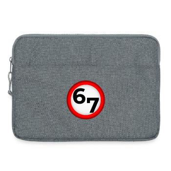 Six Seven 67 Prohibition Sign - Laptop bag 15" - heather grey - Front