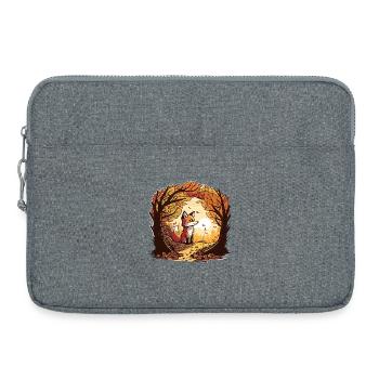 Herbstfuchs im Waldbogen - Laptoptasche 15" - Grau meliert - Vorne
