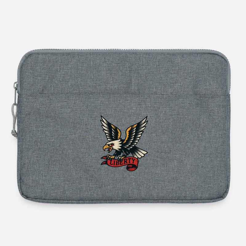 Liberty Eagle in tattoo style - Laptop bag 15" - heather grey