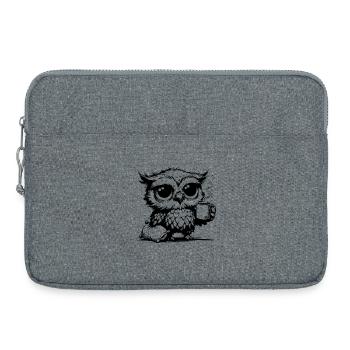 Ich war die ganze Nacht wach Eule mit Kissen - Laptoptasche 15" - Grau meliert - Vorne