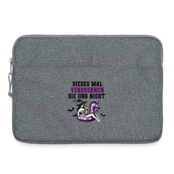 Hexen Humor – Verbrennen? Nein danke! - Laptoptasche 15" - Grau meliert - Vorne