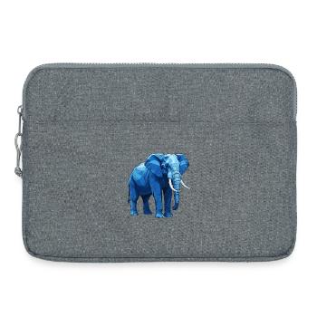 Geometric Blue Elephant - Laptop bag 15" - heather grey - Front