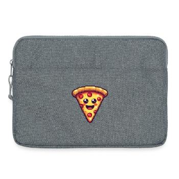 Pixel Pizza Smiling Slice - Sacoche pour ordinateur portable 15 pouces - gris chiné - Devant