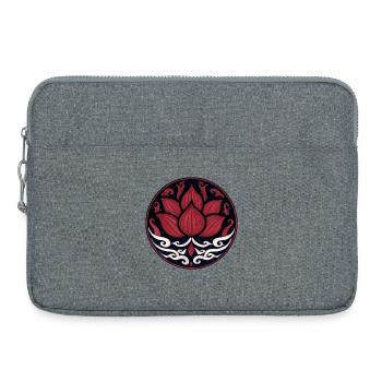 Fleur de Lotus Rouge – Conception d’Ornement Spirituel - Sacoche pour ordinateur portable 15 pouces - gris chiné - Devant
