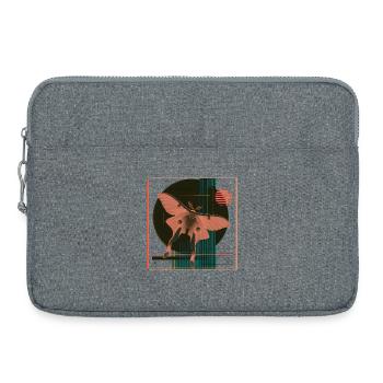 Luna Moth – Design rétro géométrique de papillon de nuit - Sacoche pour ordinateur portable 15 pouces - gris chiné - Devant