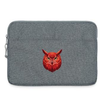 Rote Geometrie Eule - Laptoptasche 15" - Grau meliert - Vorne