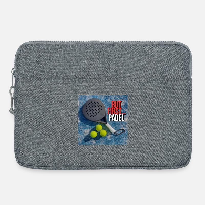 Padel zuerst - Padel first - Laptoptasche 15" - Grau meliert