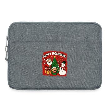 Scène de Noël du Trio des Joyeuses Fêtes - Sacoche pour ordinateur portable 15 pouces - gris chiné - Devant