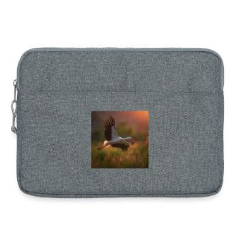 Majestätischer Storch Flug Sonnenuntergang - Laptoptasche 15" - Grau meliert - Vorne