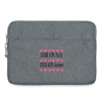 Liebe für alle, Hass für keinen. Frioeden, Peace - Laptoptasche 15" - Grau meliert - Vorne