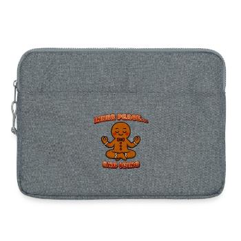 Inner Peace Gingerbread Meditation Figure - Laptop bag 15" - heather grey - Front
