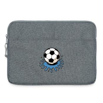 Éclaboussures de football - Sacoche pour ordinateur portable 15 pouces - gris chiné - Devant