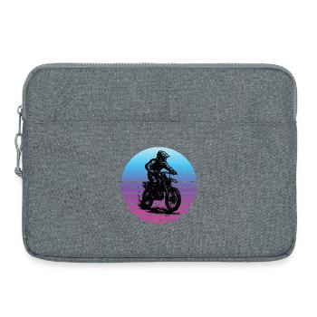 Lustiges Motocross Motiv - Laptoptasche 15" - Grau meliert - Vorne