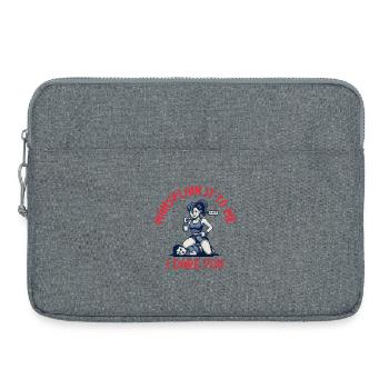 Mansplain es mir, ich fordere dich heraus – Lustiger Feminismus - Laptoptasche 15" - Grau meliert - Vorne