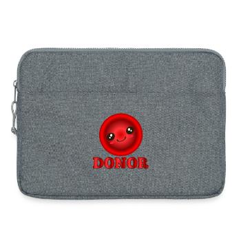 Blood Donation Donor - Laptop bag 15" - heather grey - Front