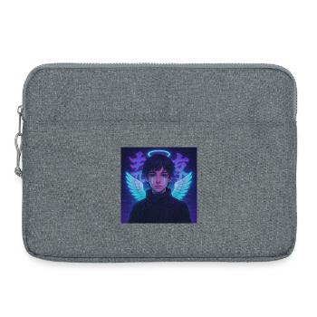 Cyberpunk Angel E-Boy Y2K Synthwave Art - Laptop bag 15" - heather grey - Front