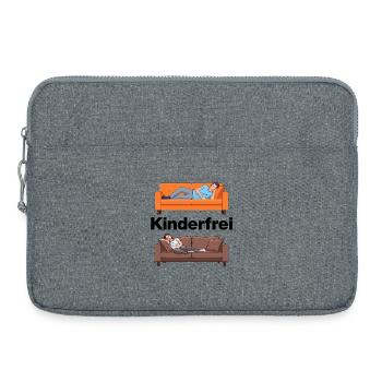 Child-free – sofa, peace, happiness for parents - Laptop bag 15" - heather grey - Front