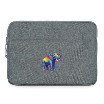 Colorful Elephant Rainbow Pop Art Watercolor - Laptop bag 15" - heather grey - Front
