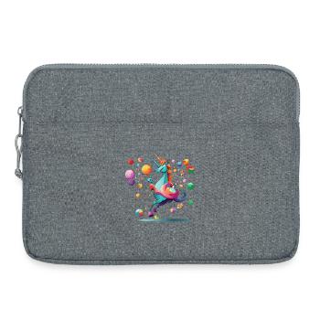 Buntes Einhornzauber-Lolli-Paradies - Laptoptasche 15" - Grau meliert - Vorne