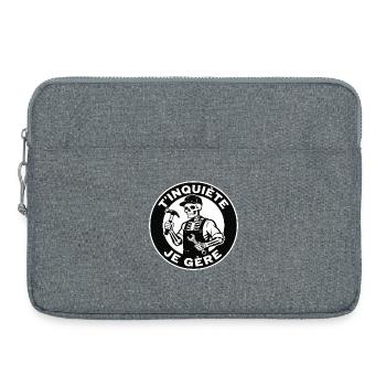 Skeleton handyman don't worry I manage black humor - Laptop bag 15" - heather grey - Front