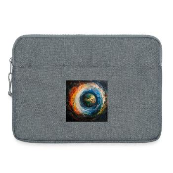 Le monde de la Terre dans un tourbillon de couleurs - Sacoche pour ordinateur portable 15 pouces - gris chiné - Devant