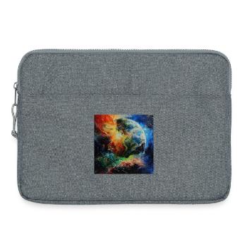 Erde im Farbenzauber - Laptoptasche 15" - Grau meliert - Vorne