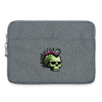 Pixel Punk Skull - Sacoche pour ordinateur portable 15 pouces - gris chiné - Devant