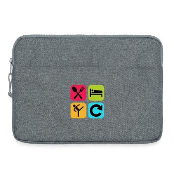 Mange, Dors, Taekwondo, Répéte, Coup de pied drôle de citation - Sacoche pour ordinateur portable 15 pouces - gris chiné - Devant