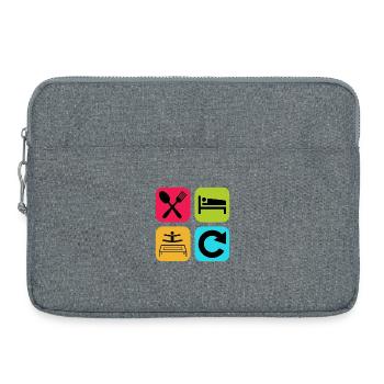 Mange Sommeil Trampoline Répéter Saut de citation drôle - Sacoche pour ordinateur portable 15 pouces - gris chiné - Devant