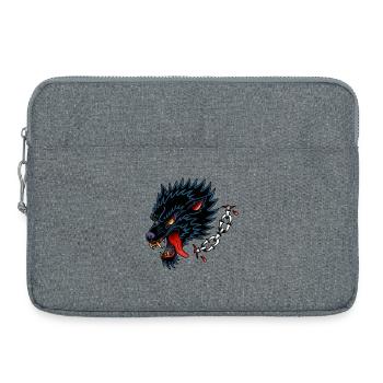 Style de tatouage à l’ancienne Black Wolf - Sacoche pour ordinateur portable 15 pouces - gris chiné - Devant