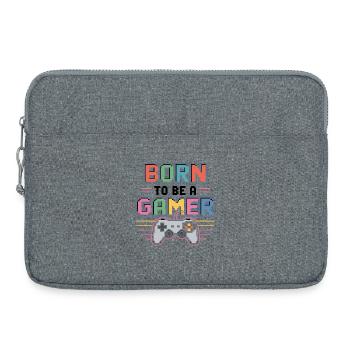 Geboren, um ein Gamer zu sein - Laptoptasche 15" - Grau meliert - Vorne