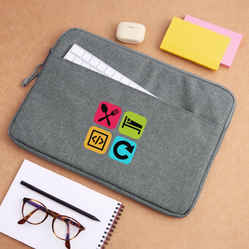 Manger Dormir Code Répéter Citation drôle Dev Sacoche pour ordinateur portable 15 pouces