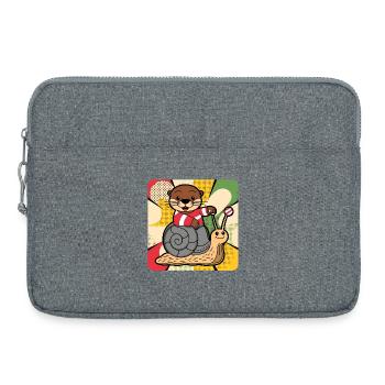 Otter auf Schneckentour - Laptoptasche 15" - Grau meliert - Vorne