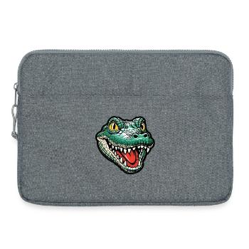 Grinning Crocodile Head - Laptop bag 15" - heather grey - Front