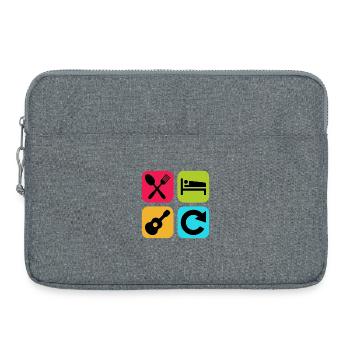 Mange Dors Guitare Répète Citation drôle Musique - Sacoche pour ordinateur portable 15 pouces - gris chiné - Devant