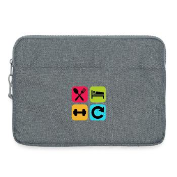 Manger Sommeil Gym Répéter Citation drôle Fitness - Sacoche pour ordinateur portable 15 pouces - gris chiné - Devant