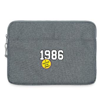 1986 Légende née, 40 ans - Sacoche pour ordinateur portable 15 pouces - gris chiné - Devant