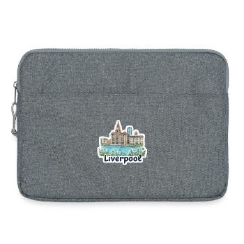 Liverpool Skyline Three Graces Liver Building Art - Laptop bag 15" - heather grey - Front