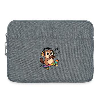et la marmotte mange le chocolat - Sacoche pour ordinateur portable 15 pouces - gris chiné - Devant